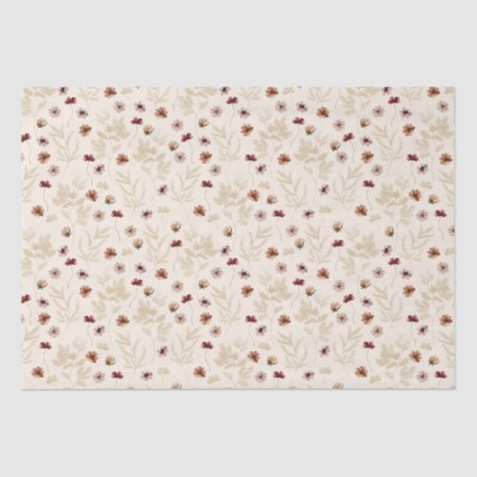 小さい開花の水色パターン 薄葉紙 (正面)