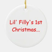 小さい雌の子馬の馬のベビーの初めてのクリスマスのオーナメント セラミックオーナメント (裏面)