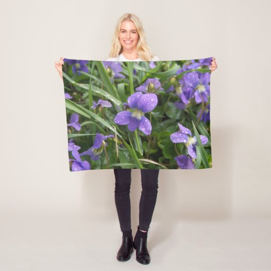 小さい雨のバイオレット毛布 フリースブランケット (インサイチュ)