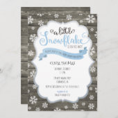 小さい雪片のベビーシャワーの招待状 招待状 (正面/裏面)