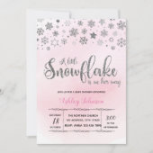 小さい雪片は彼女の方法単語の招待にあります 招待状 (正面)