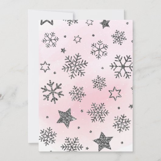 小さい雪片は彼女の方法単語の招待にあります 招待状 (裏面)