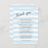 小さい青い縞の男の赤ちゃん サンキューカード (正面/裏面)