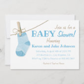 小さい青は男の子のベビーシャワーの招待状を強打します 招待状 (正面)