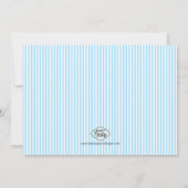 小さい青は男の子のベビーシャワーの招待状を強打します 招待状 (裏面)