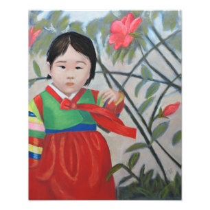 小さい韓国の女の子のプリント フォトプリント