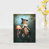 小さい魔法使いのファンタジーの芸術のメッセージカード-月光 カード (黄色い花)