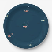 小さい魚のパーティーの供給の紙皿 ペーパープレート (正面)