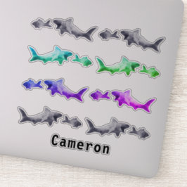 小さい魚の後にサメ粘土のパターン名前を追加 シール