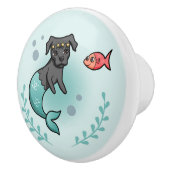 小さい魚を持つ人魚のプリンセス犬 セラミックノブ (右)