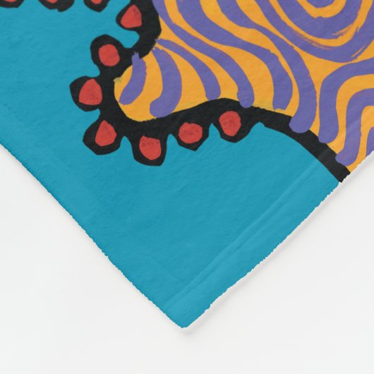 小さい魚を持つ1匹、2匹、3匹の魚および珊瑚 フリースブランケット (角)