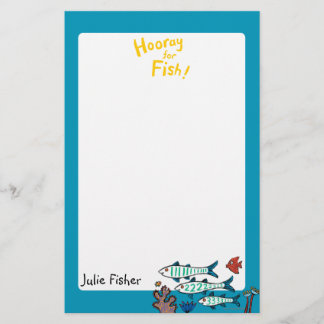 小さい魚を持つ1匹、2匹、3匹の魚および珊瑚 便箋
