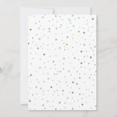 小さい鳥のベビーシャワーの招待状-青 招待状 (裏面)