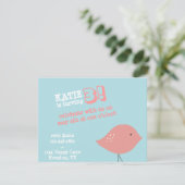 小さい鳥の誕生日のパーティの招待状 招待状 (スタンド正面)