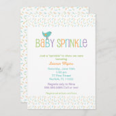 小さい鳥はベビーシャワーの招待のニュートラルを振りかけます 招待状 (正面/裏面)