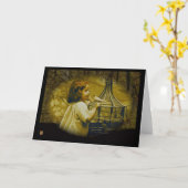 小さい鳥は私にヴィンテージの挨拶状を告げました カード (黄色い花)