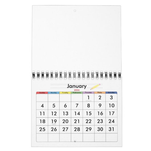 小さい黄色のカ空白のレンダー子供へ カレンダー (1月 2026)