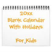 小さい黄色のカ空白のレンダー子供へ カレンダー (カバー)