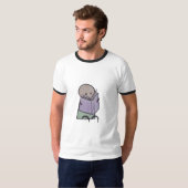 小さい1枚の本の虫メンズ信号器のTシャツ Tシャツ (正面フル)