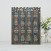 小さい16テーブルの素朴木製レースのシーティングチャート (スタンド正面)