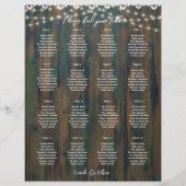 小さい16テーブルの素朴木製レースのシーティングチャート (正面)