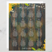 小さい16台の木製素朴ライトの座席表 (正面/裏面)