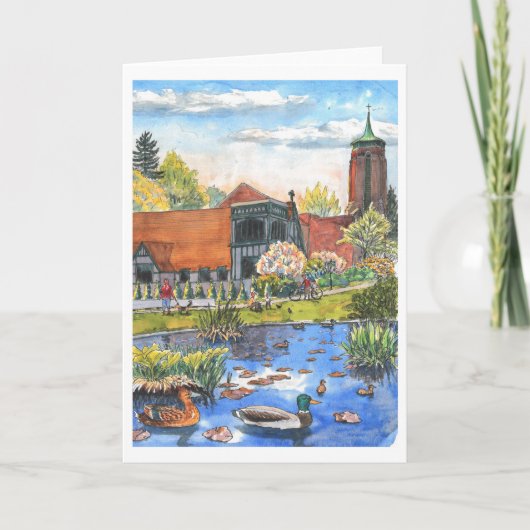 小さい4" x 5.6インチ折りたたみグリーティングカード カード (正面)