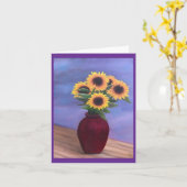 小さい4" x 5.6インチ折りたたみグリーティングカード カード (黄色い花)