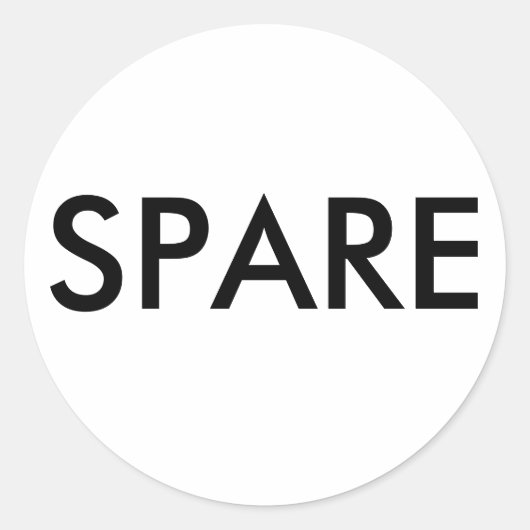 小さい「スペア」ラベル ラウンドシール (正面)