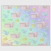 小さい，箱，パステル，色，誕生日，贈り物，パット ラッピングペーパー (フラット)
