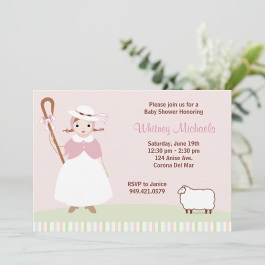 小さいBoは招待状ベビーシャワーののぞきます 招待状 (スタンド正面)