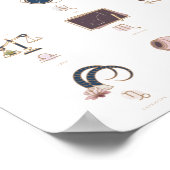 小さいBoho〔占星術の〕十二宮図シンボルや象徴ポスター ポスター (角)