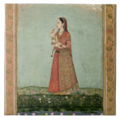 小さいCliveからのバラのボールを、握っている女性 タイル (正面)