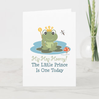 小さいFrog王子の第1誕生日の挨拶状 カード