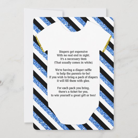 小さいGlitter王子のベビーシャワーの招待状 招待状 (裏面)