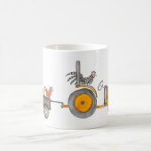 小さいKubotaおよび雌鶏 コーヒーマグカップ (中央)