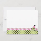 小さいLadybug Theme女性サンキューカード ノートカード (裏面)