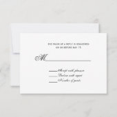 小さいRSVPを結婚する納屋の大戸およびピンクのバラ 出欠カード (裏面)