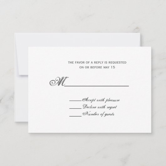 小さいRSVPを結婚する納屋の大戸およびピンクのバラ 出欠カード (裏面)