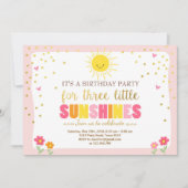 小さいsunshinesの誕生日の招待の接合箇所のパーティー 招待状 (正面)