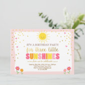 小さいsunshinesの誕生日の招待の接合箇所のパーティー 招待状 (スタンド正面)