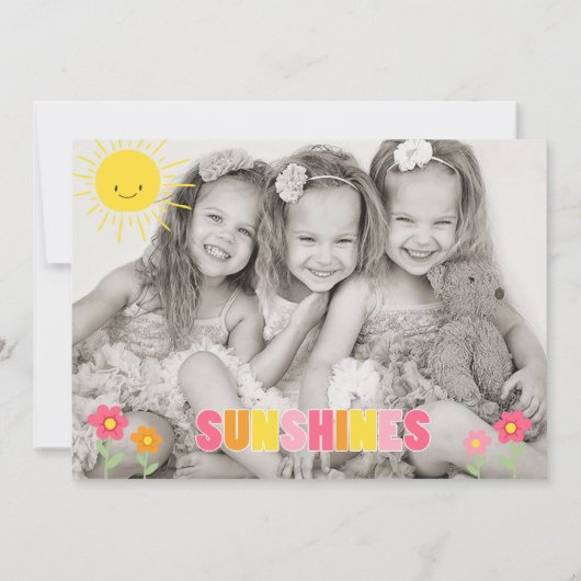 小さいsunshinesの誕生日の招待の接合箇所のパーティー 招待状 (裏面)