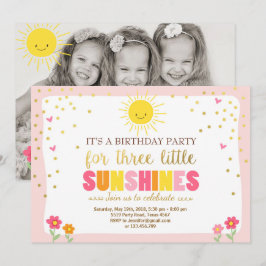 小さいsunshinesの誕生日の招待の接合箇所のパーティー 招待状