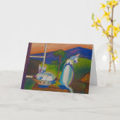 小さいTwevils -及びブルーNotecard カード (黄色い花)