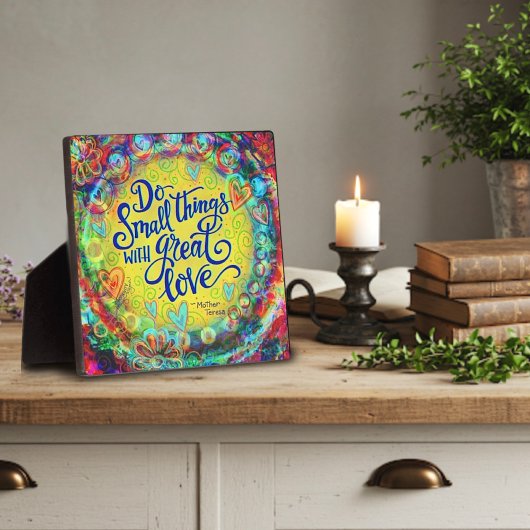 小さかわいらしなもの愛素晴らし引用文 フォトプラーク