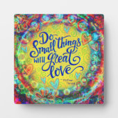 小さかわいらしなもの愛素晴らし引用文 フォトプラーク (正面)