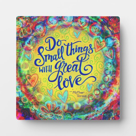 小さかわいらしなもの愛素晴らし引用文 フォトプラーク (正面)