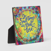 小さかわいらしなもの愛素晴らし引用文 フォトプラーク (正面)