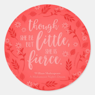 小さくしかし激しいウィリアム・シェイクスピアの赤の花柄 ラウンドシール