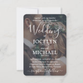 小さくておしゃれなオールインワンQRコード招待状と写真ウェディング 招待状 (正面)